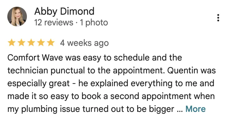 Comfort Wave Home Services Customer Reviews