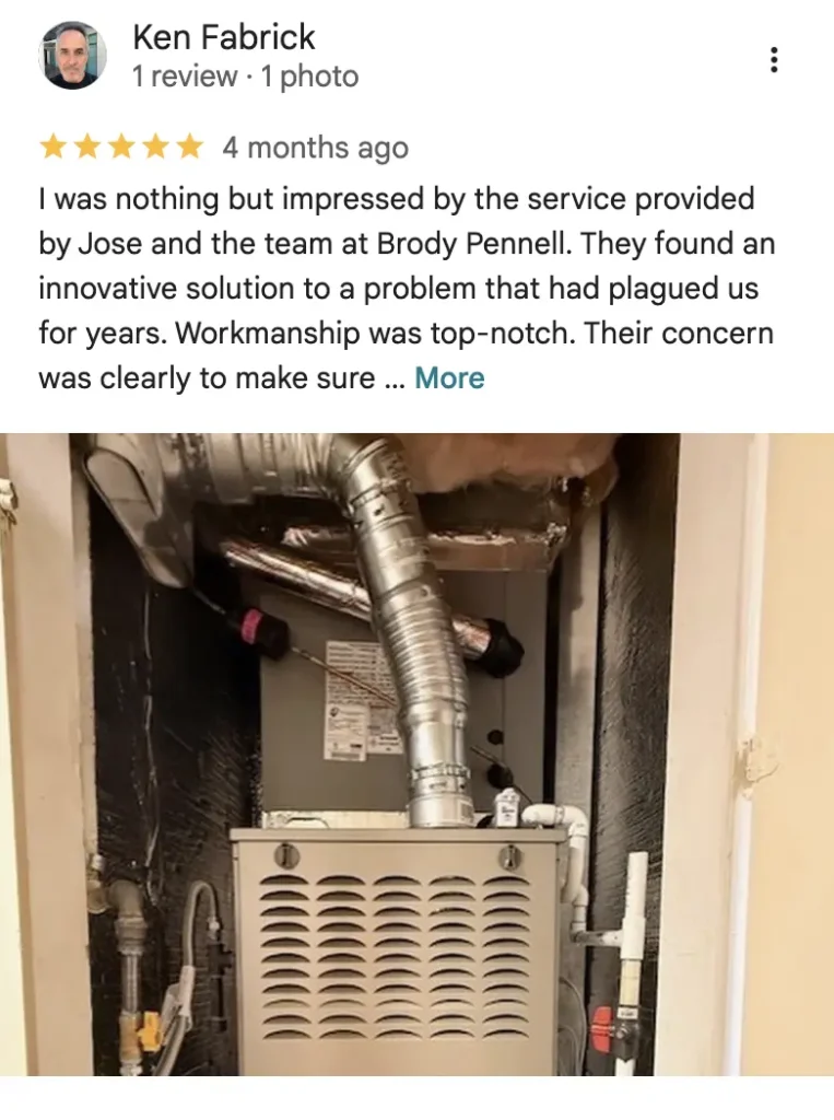 Brody Pennell Heating & Air Conditioning Customer Reviews