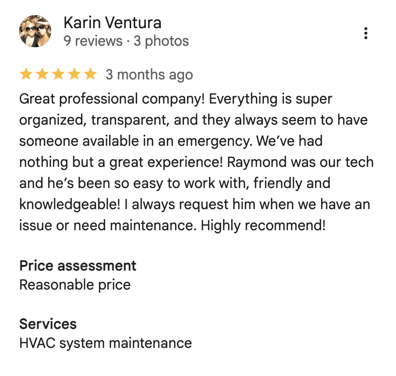Service Genius Air Conditioning and Heating Customer Reviews