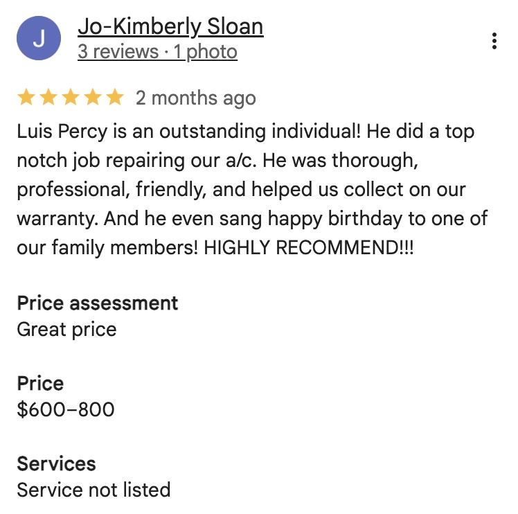 Milestone Electric, A/C, & Plumbing Customer Reviews