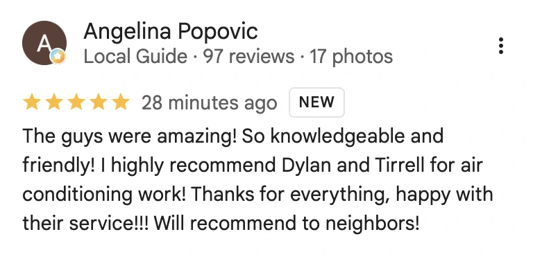 Four Seasons Heating, Air Conditioning Customer Review