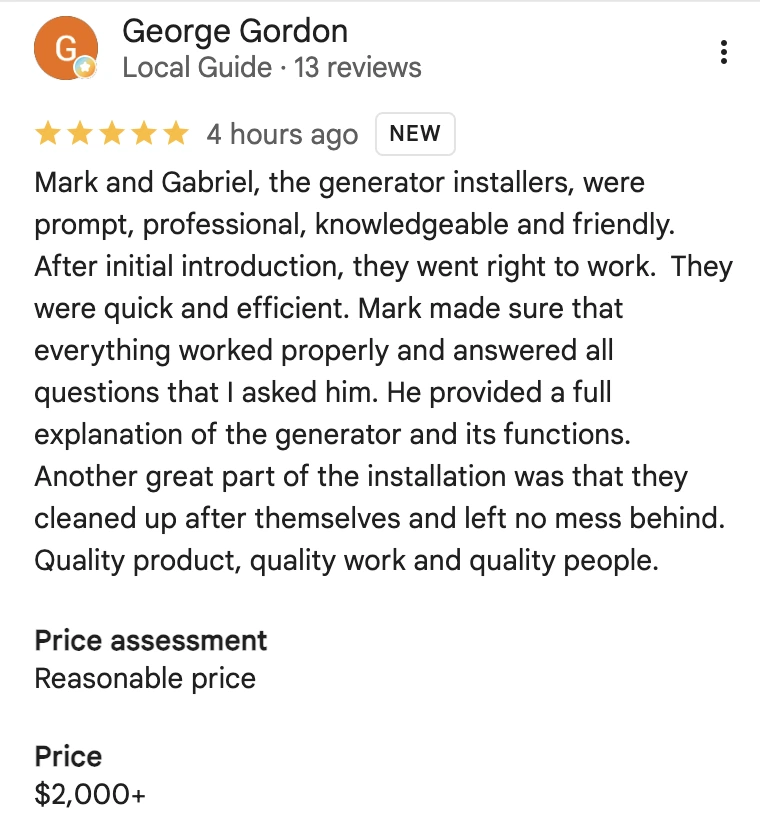 Four Seasons Heating, Air Conditioning Customer Review