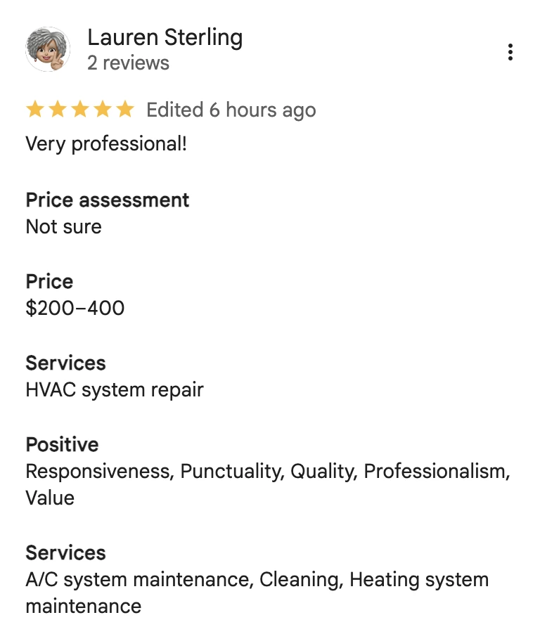 Four Seasons Heating, Air Conditioning Customer Review