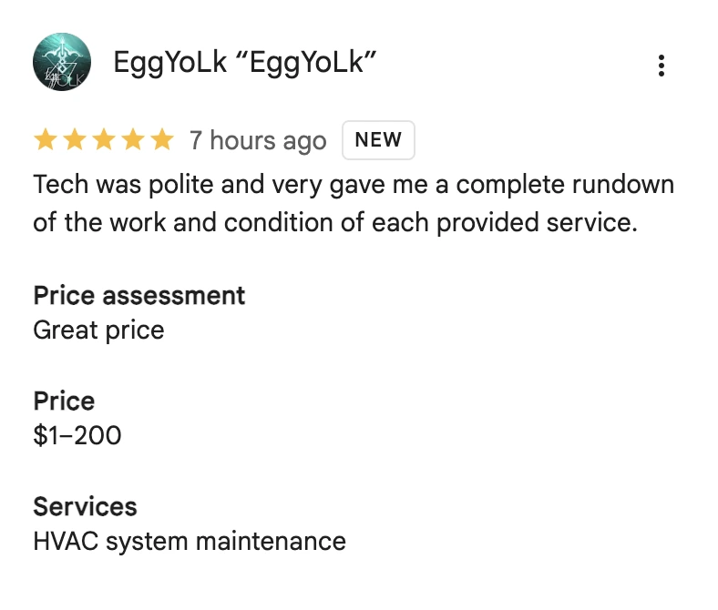 Four Seasons Heating, Air Conditioning Customer Review