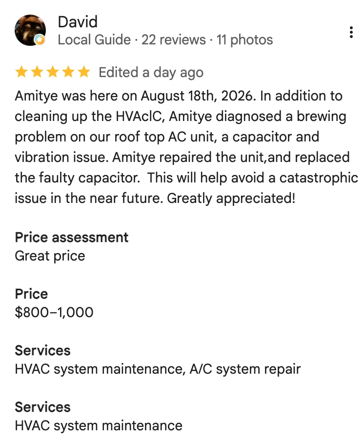 Shavitz Heating and Air Conditioning Customer Review