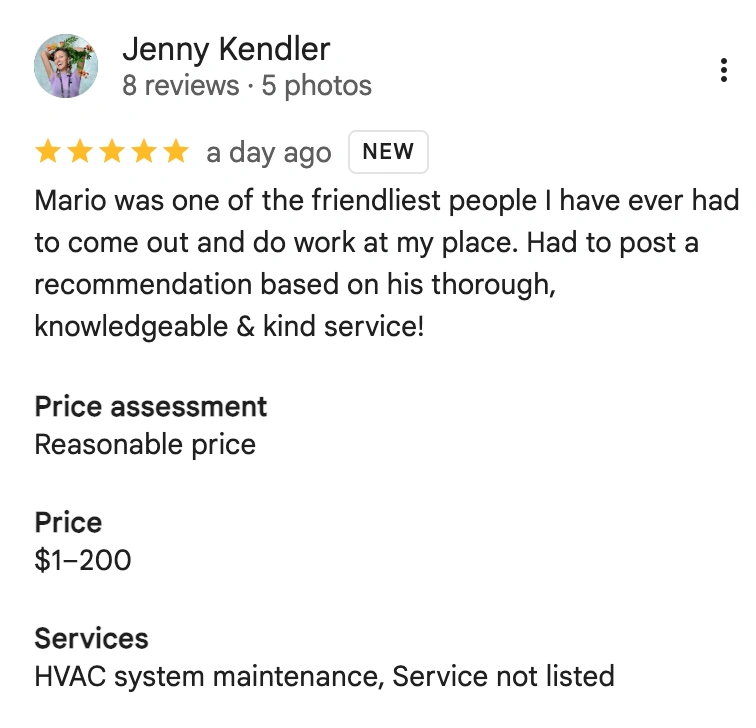 Shavitz Heating and Air Conditioning Customer Review