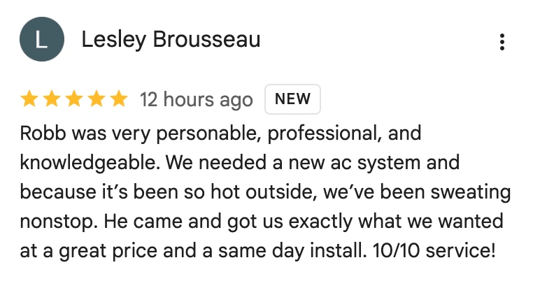 Royal Air Houston Customer review