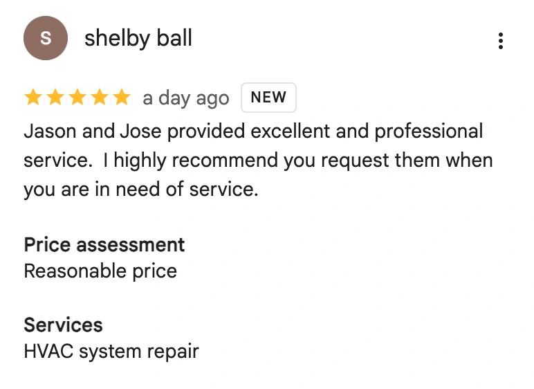 Service Experts Fort Worth Customer Review