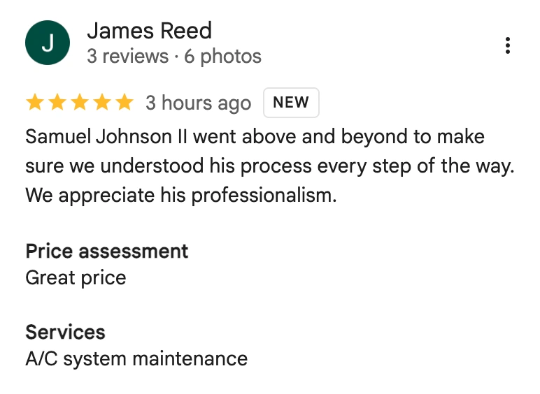 AirCo Air Conditioning, Heating and Plumbing Customer Review