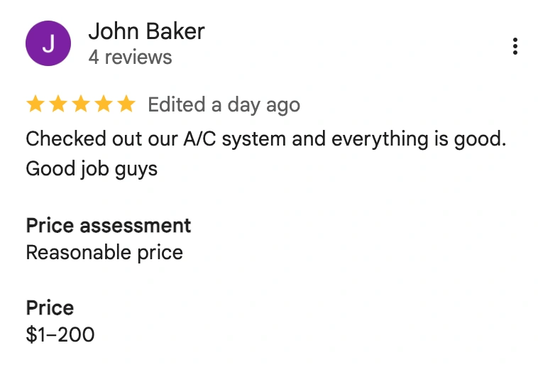AirCo Air Conditioning, Heating and Plumbing Customer Review