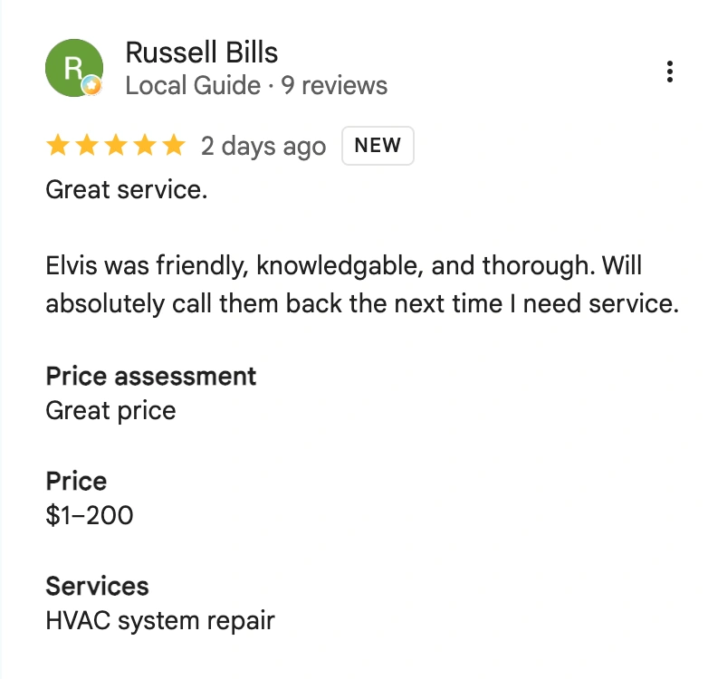 AirCo Air Conditioning, Heating and Plumbing Customer Review