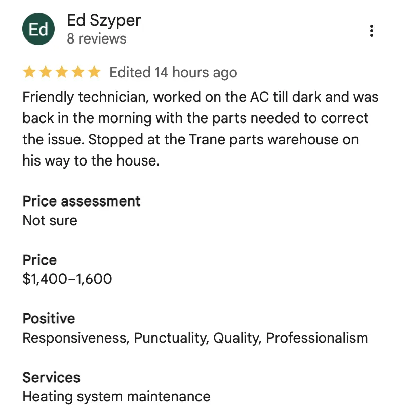 Baker Brothers Plumbing, Air & Electric Customer Review